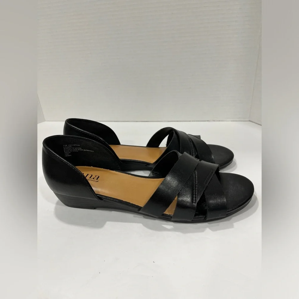 a.n.a Womens Patton Wedge Sandals. Size: 7.5 Color:‎ Black